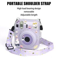 Welcomehome Instant Camera Case with Shoulder Strap Sticker Transparent Protective Storage Bag for Fujifilm Instax Mini 12