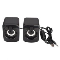 Welcomehome Mini Computer Speaker Stereo Clear Bass Less Distortion USB Powered Wired Small for Desktop Tablet PC Laptop