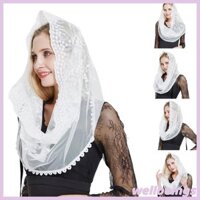 Well Mantilla Veil Nhà thờ Công giáo Veil Thêu ren Veil Nhà nguyện Veil Mass Veil Nhà thờ Mass Veil Headcovering Latin M