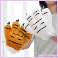 Well Mô Phỏng Hổ Sang Trọng Găng Tay Sọc Lông Tơ Động Vật Cosplay Nhồi Bông Găng Tay
