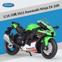 Welly 1: 18 Kawasaki 2021 Ninja Zx10-r Zx10r Mô hình xe máy Mock-up