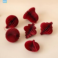 Welv  Mặt dây chuyền trang trí bóng đèn lồng Origami 3D Treo năm mới