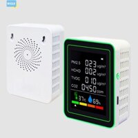 Welv Máy dò 6 trong 1 có màn hình LED, Máy đo chất lượng không khí di động, Máy đo chất lượng không khí