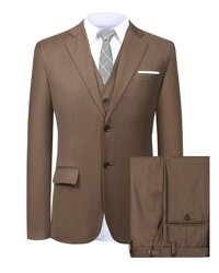 Wemaliyzd Mens 3 Pieces Business Suit Notch Lapel Back Centre Vent Blazer Vest Pants
