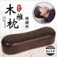 Wenge gỗ nguyên khối gối ngủ gối cổ tử cung gối đơn nhật ký gối gỗ gụ cổ tử cung Bảo vệ gối nhật ký Gối trưởng thành Wenge gỗ nguyên khối gối ngủ đốt sống cổ gối đơn nhật ký
