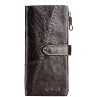 WENQU Men's Wallet Leather Fashion Stitching Longsighted Wallet Retro Leather Mens Wallet Slim Wallets for Men (Color : Brown, Size : S)