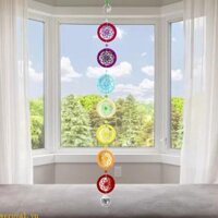 Wer Chakra Dream Catcher với đèn chùm pha lê 40mm Prism Suncatcher Handmade