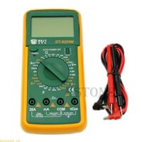 Wer DT9205M Vôn kế kỹ thuật số Đồng hồ vạn năng Ohmmeter Ampe kế Máy kiểm tra điện dung LCD Mới