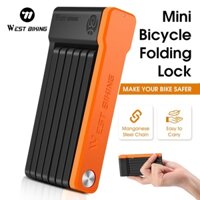WEST BIKING Mini Gấp Xe Đạp Khóa Chống Trộm An Ninh Thép Dây Xích Khóa Hợp Kim Khóa Xe Đạp Phụ Kiện