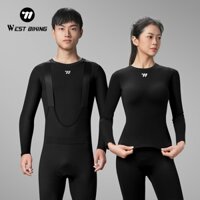 WEST BIKING Thu Đông Lông Cừu Quần Lót Áo Sơ Mi Nhung Lót Nam Nữ Ấm Áp Bên Trong Mặc Giữ Nhiệt Độ Lông Cừu Tay Dài Đáy Áo Sơ Mi