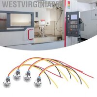 Westvirginia058 4 Bộ 12?24V Pre?Đèn LED tròn có dây Đèn LED tín hiệu Đèn dây chống nước 2?Đèn báo màu Anode chung 10mm (Đỏ/Vàng)