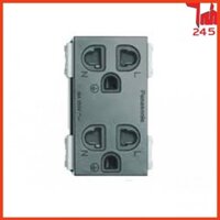 WEV1582HPANASONIC-Ổ ĐÔI 3 CHẤU MÀU XÁM ĐEN DÒNG WIDE  - CHÍNH HÃNG