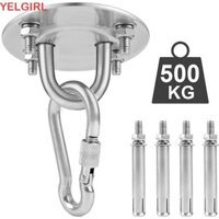 Wglawl 1 Bộ Móc neo treo tường, Túi cát Yoga bằng thép không gỉ Phụ kiện tập thể dục xoay Móc xoay, với 4 vít Võng Móc trần hạng nặng