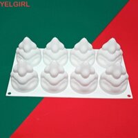 Wglawl Dụng cụ làm bánh cây thông Noel, Ngăn xếp DIY Cây thông Noel Khuôn silicon, Khay đá 8 lỗ nóng bỏng Khuôn nến thơm Tiệc lễ hội
