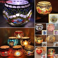 Wglawl Giá Đỡ Nến Bữa Tối Lãng Mạn Khảm Phong Cách Lễ Hội Dự Tiệc Cung Cấp Trang Trí Đám Cưới Pháo Hoa Đầy Màu Sắc Handmade Miếng Dán