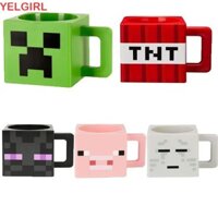 Wglawl My Morld Green Mug, 230ml Enderman Pink Pig Coffee Mug, Creative Creeper TNT Mới Lạ ABS Trà Uống Nước Cốc Nước Trang Trí Nhà Cửa