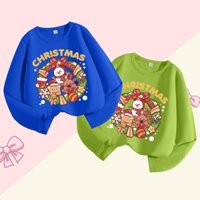 W.G.Q Áo thun dài tay cho bé gái , áo sơ mi dài tay 100% Cotton, in hình Giáng sinh dễ thương