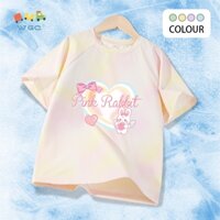 W.G.Q Bé Gái Tie-Dye Thể Thao Tay Ngắn, Nhẹ Thoáng Khí Thoáng Khí, Có Chức Năng Chống Nắng Và In