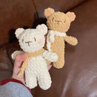 [WhaleWool] Gấu Teddy Handmade Len Nhung Đũa Làm Quà Tặng, Trang Trí