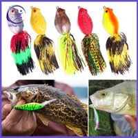 Wharick 5 Cái 10CM / 13.5G Topwater Ếch Dụ Bộ Nổi Nhân Tạo Ếch Mồi Có Váy Móc Nước Mặn Nước Ngọt Bass Rắn Phụ Kiện Câu Cá