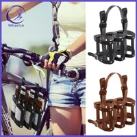 Wharick Xe Đạp Bia Chai Tàu Sân Bay Dung Tích Lớn 6 Lỗ Thiết Kế Giả Da Rượu Giá Đỡ Đồ Uống