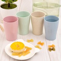 Wheat Straw 4pcsset Water Cup Biodegradable Children Breakfast Eco-Friendly Milk Drink Cup Couple Mouthwash Cup Drinkware
