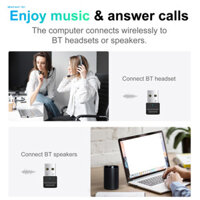 Whereor Bộ chuyển đổi âm thanh Bộ phát tương thích Bluetooth Bộ thu âm thanh Bluetooth không dây cho cuộc gọi Video Phát trực tuyến nhạc Bộ phát phích cắm và chạy cho máy tính Đông Nam