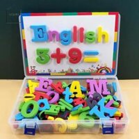 WHIMSY Chữ cái từ số bảng chữ cái ABC 123 tủ lạnh nam châm nhựa giáo dục mầm non học tập đồ chơi thiết lập chữ hoa chữ thường toán học