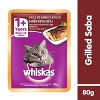 Whiskas 1+ thức ăn ướt hương vị Cá Basa nướng 80g