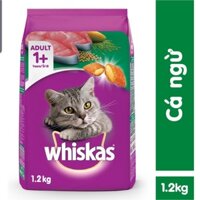WHISKAS® Thức ăn cho mèo lớn dạng hạt vị cá ngừ 1.2kg (1 túi) - Thức ăn hạt cho mèo trưởng thành