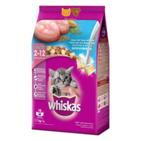 WHISKAS Thức ăn hạt cho mèo con - vị Cá Biển & Sữa 1.1kg