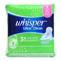 Whisper Băng Vệ Sinh Whisper Siêu Mỏng Có Cánh, Đêm 28cm, 5 Miếng