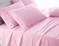 White House Linen 6 Piece Set - Hotel Luxury - Extra Soft - Easy Fit 600 TC (14-16 inch deep) Egyptian Cotton Pink Solid,Full Extra Long - 54" ...