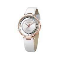 White Women's Analog Quartz Wrist Watch Casual Fashion Style Hollow Out Dial White Leather Watch Strap