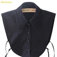 Whol Nữ Màu Nguyên Chất Ren Có Thể Tháo Rời Ve Áo Choker Vòng Cổ Áo Sơ Mi Giả Cổ