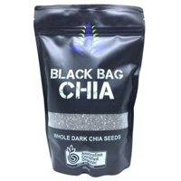 whole dark chia seeds EMSUPERFOOD black bag 500g