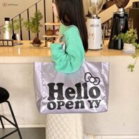 [Whphous] Túi xách Hello Kitty Túi đeo vai đa chức năng màu bạc thời trang mới Túi Tote phổ biến dành cho nữ [WHPHous]