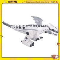 WHYME Điện Đồ Chơi Động Vật Đi Bộ Nhấp Nháy Mô Phỏng Âm Thanh Tyrannosaurus Rex Cơ Khí Khủng Long Trắng