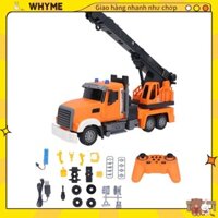 WHYME RC Xe Cần Cẩu Đồ Chơi 11 Kênh Nhạc Nhẹ Chạy Bằng Pin Thực Tế Điều Khiển Từ Xa Máy Kéo Xây Dựng Cho Bé Trai