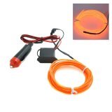 Whyus store 5M Flexible EL Neon Light Glow Strip Rope Wire Tube+12V Inverter for Car Vehicle(Orange)