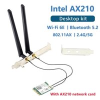 Wi-fi 6E Intel AX210 Bluetooth 5.2 + 3000Mbps 2.4Ghz 5Ghz 6Ghz M.2 Bộ máy tính để bàn Bộ chuyển đổi không dây NGFF WiFi 6 Card 802.11ax / ac Hỗ trợ MU-MIMO OFDMA Windows 10 với Bộ ăng-ten 6Dbi