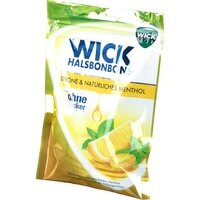 WICK Zitrone & natürliches Menthol Bonbons ohne Zucker, 72 g
