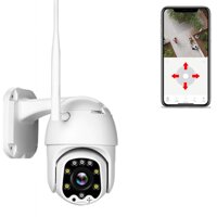 WiFi Cameras for Home Security Outdoor Wireless, 360° Tilt PTZ CCTV IP Surveillance Camera, Night Vision, 4 X Zoom PTZ, Motion Detection Alarm, Aut...