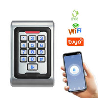 Wifi chống nước Tuya Ứng dụng Đèn nền Cảm ứng 125khz Hệ thống kiểm soát truy cập thẻ RFID Bàn phím WG26 Đầu ra Bộ điều khiển truy cập cửa kim loại