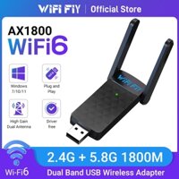 Wifi FIY 1800Mbps Wifi Netword Card USB3.0 Bộ chuyển đổi Wifi 5Ghz 2.4Ghz Phí điều khiển băng tần kép Bộ thu Wifi Dongle cho Windows Laptop Máy tính để bàn