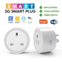 Wifi Smart Plug Tuya 16A Ổ cắm điện Ổ cắm điều khiển không dây Cuộc sống thông minh Vương quốc Anh Ổ cắm có hẹn giờ theo dõi năng lượng