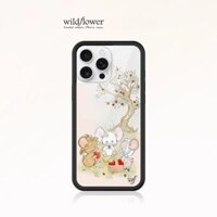 Wildflower Cartooon Chuột Bạn Bè Ốp lưng iPhone 16 Pro Max 12 13 14 15 Pro Max 14 15 16 Plus Cứng Full Chống Rơi Bảo Vệ Mặt Sau WF Vỏ