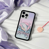 Wildflower Creative Dolphin Little Elf Vải Ốp Lưng Điện Thoại IPhone 12 11 16 14 15 13 Pro Max Plus Siêu Mỏng Bảo Vệ Toàn Diện Vỏ Điện Thoại Chống Trơn Trượt