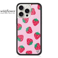 Wildflower Dâu wf Ốp lưng iPhone 15 14 Plus 12 13 Pro Max Acrylic Cứng Vỏ Chống Sốc Ốp Lưng