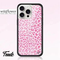 Wildflower Pink Meow Leopard wf Ốp lưng iPhone 15 14 Plus 12 13 Pro Max Acrylic Cứng Vỏ Chống Sốc Ốp Lưng